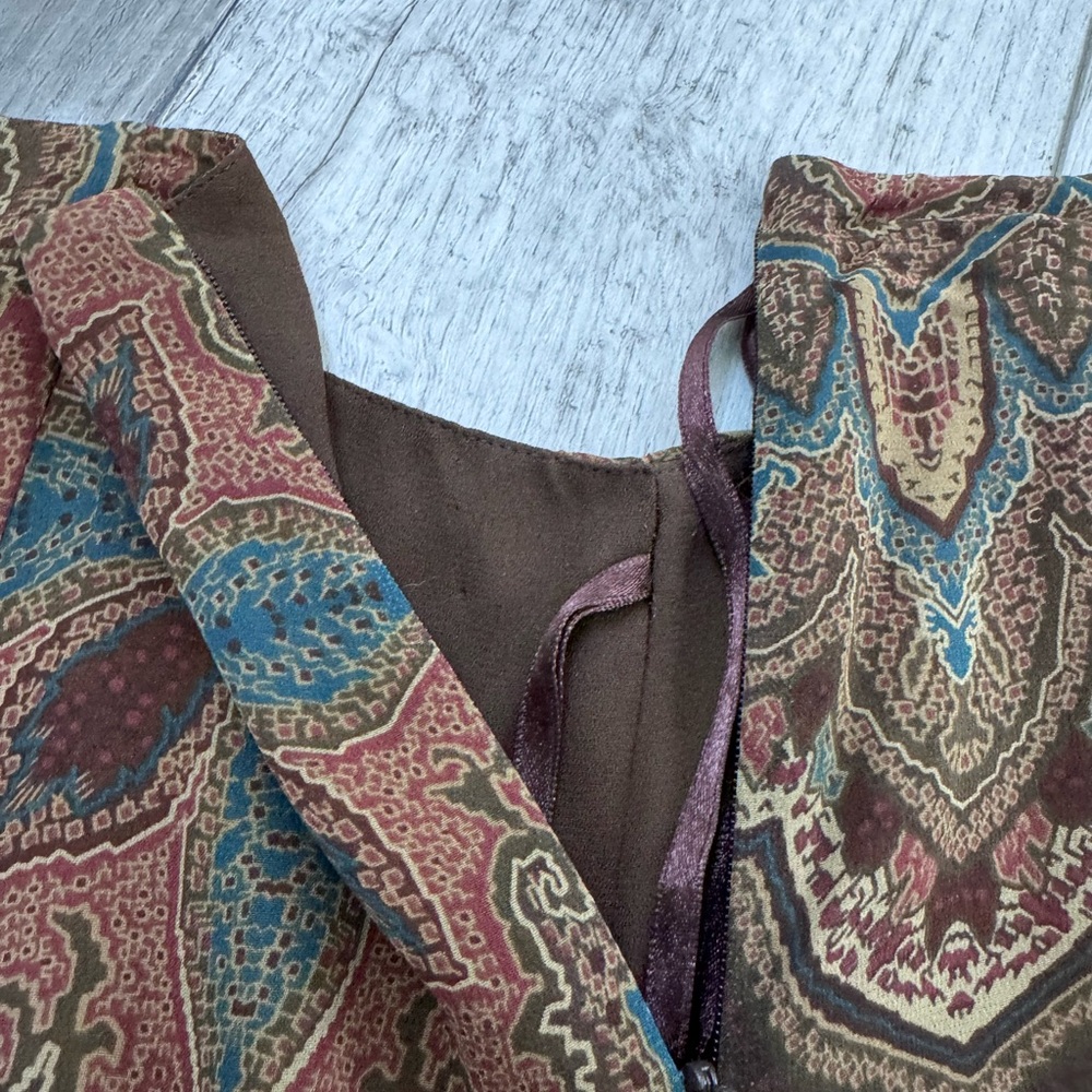 Lauren by Ralph Lauren Silk Paisley Skirt 12 Hippie Boho Chic - Picture 8 of 8